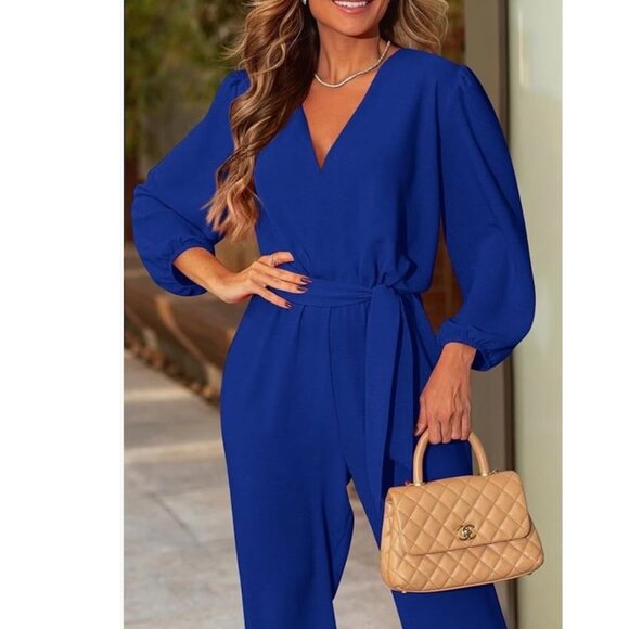 V-Neck Jumpsuit - Picture 8 of 8